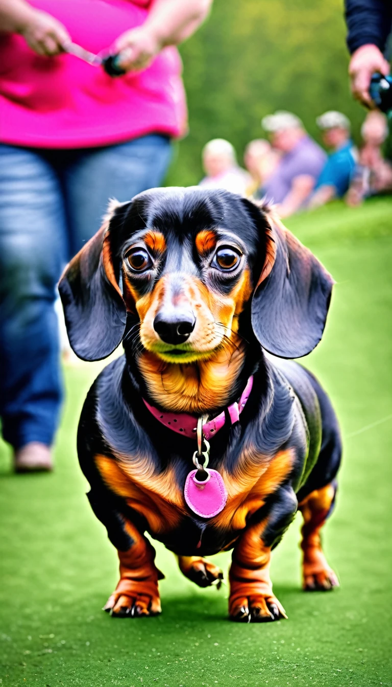 A very fat dachshund