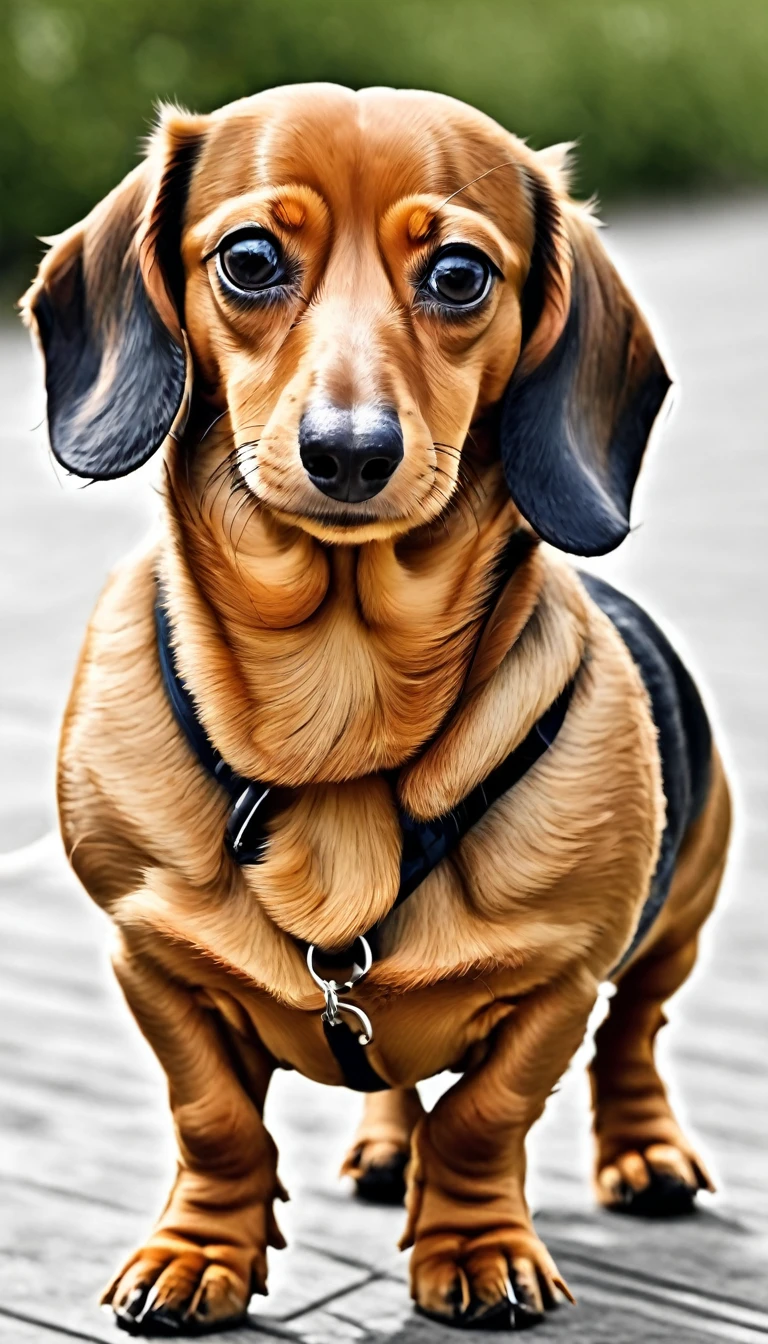 A very fat dachshund