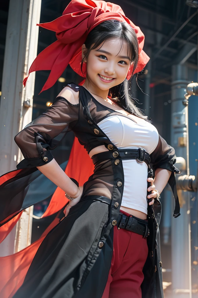 （8k、Raw photography、Highest quality、masterpiece：1.2),(Black Hair、Dark Eyes:1.9),(:1.6)、View your audience,Viewed from the front,White skin,(:1.4)、(Tight waist:1.6)、(Clothes that accentuate the shape of the breasts:1.0)、(Big Breasts :1.3)、Slim figure、Ultra-high resolution,beautiful,beautiful fece,(One person、No background:1.9),whole bodyボディー,Japanese women,（reality的：1.37）、Photon Mapping,reality、(Baby-faced and cute: 1.4)、(Cute Smile: 1.8)、(Round face: 1.8)、Radio City、Physically Based Rendering、Depth of field rally background、photograph, (I can see your knees、Thigh close-up:1.8),（:1.6）,whole body、Great quality