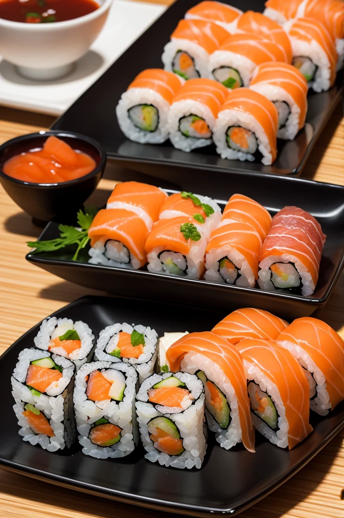 eating sushi