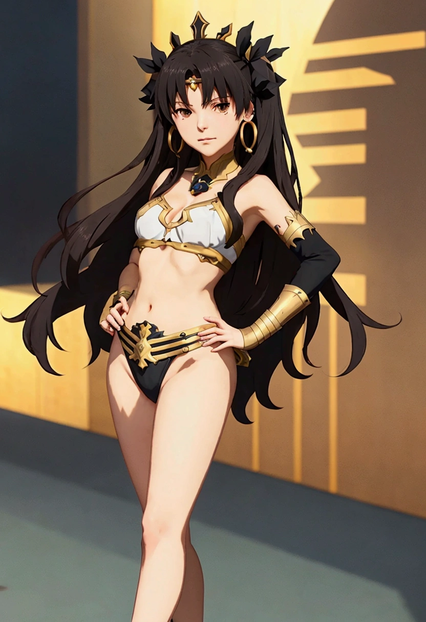 a close up of a woman in a bikini and a sword, anime goddess, ishtar fate grand order, portrait fate grand order girl, knights of zodiac girl, anime moe artstyle, azur lane style, characters from fate grand order, from the fate grand order videogame, seductive anime girl, cushart krenz key art feminine, noire, isbtar