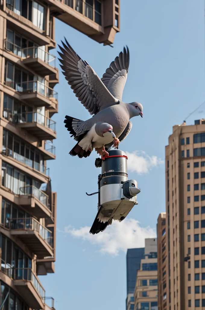 Pigeon with a jetpack