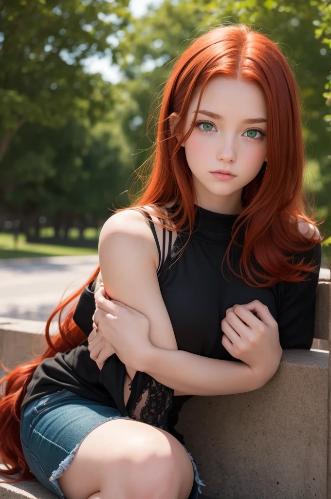 13 year old redhead teenage girl with green eyes