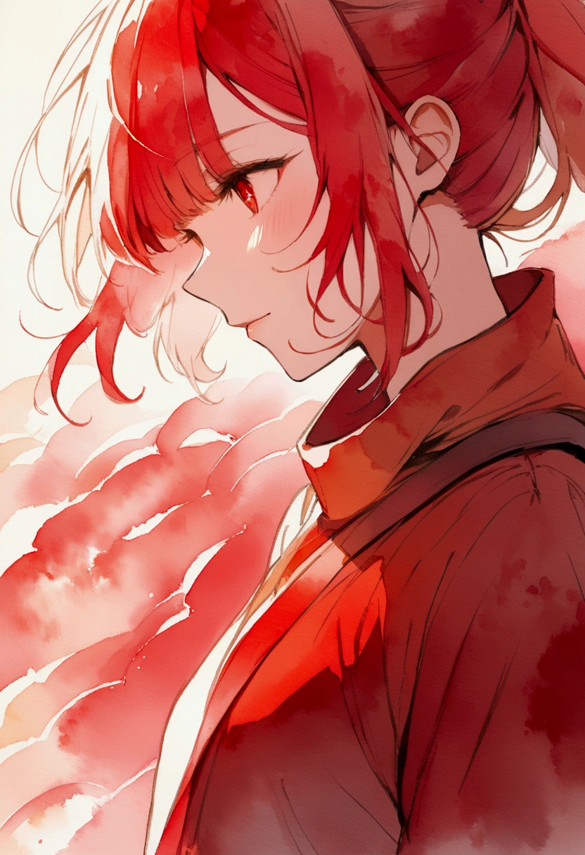 Watercolor with only shades of red