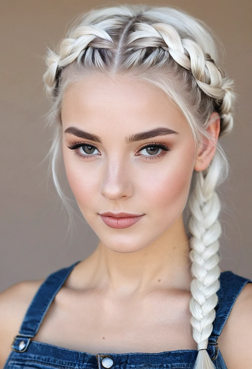 White braided hair girl