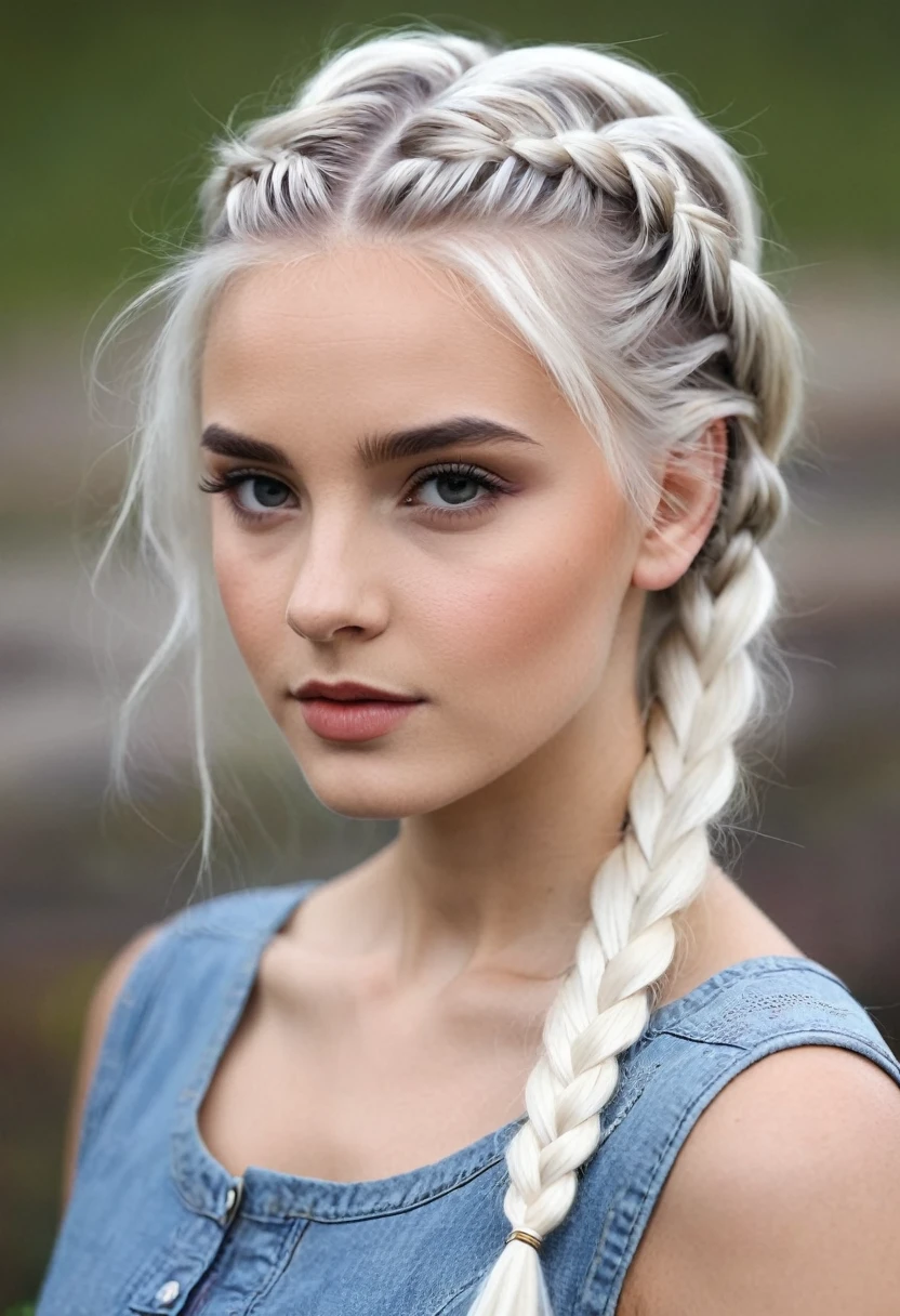 White braided hair girl