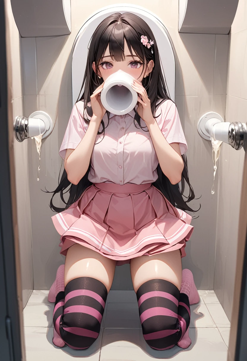 Nsfw,((dwarf,toddler body)),megumin,1girl,solo,breasts,blush,bangs,brown hair,black hair,red eyes,hat,navel,heart,beer mug,dark golden pee,(((pee,poop))),(incontinence,white steam from pee),(((((spread pussy))))),(((spread anus))),pussy with dirt,thigh with dirt,standing,from below,(((pee come out urethral))),(((poop come out anus))),((shaved pussy)),((gaping anus)),(((gaping cervix))),((big open anus)),