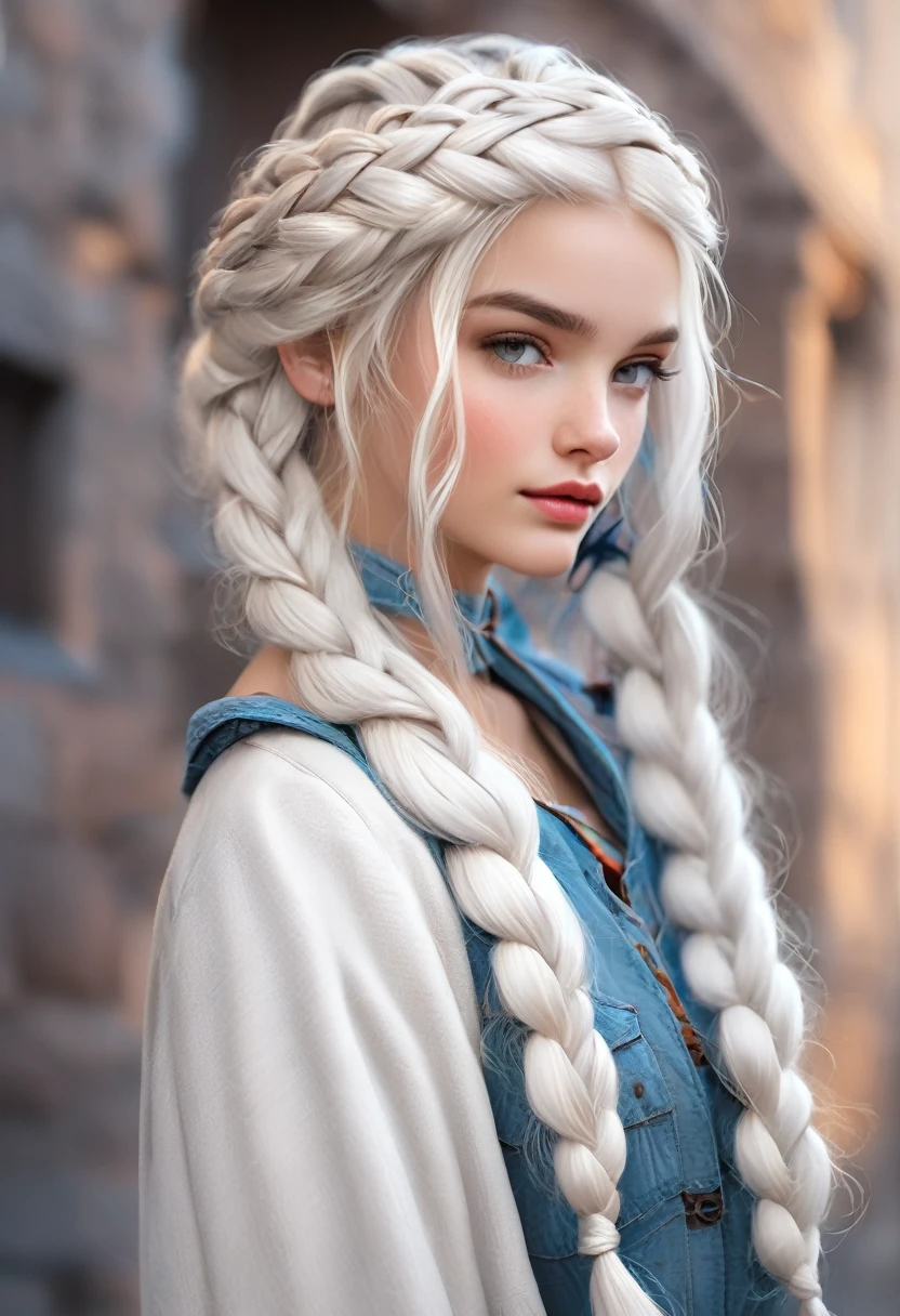 White braided hair girl