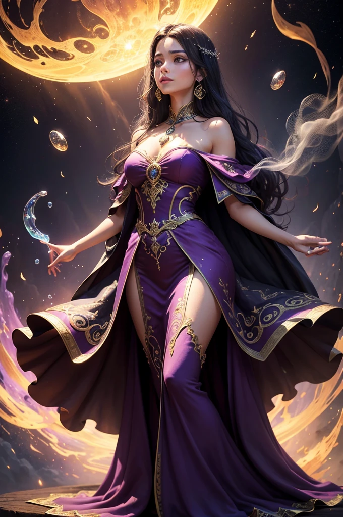 full body shot, masterpiece,Highest high resolutionDynamic bust of beautiful aristocratic maiden,Black hair elegantly coiled,Wearing a huge red crown,veils,Purple clear eyes,The hair is covered with beautiful and delicate floral craftsmanship, Crystal jewelry filigree,Ultra-detailed details,upscaled,