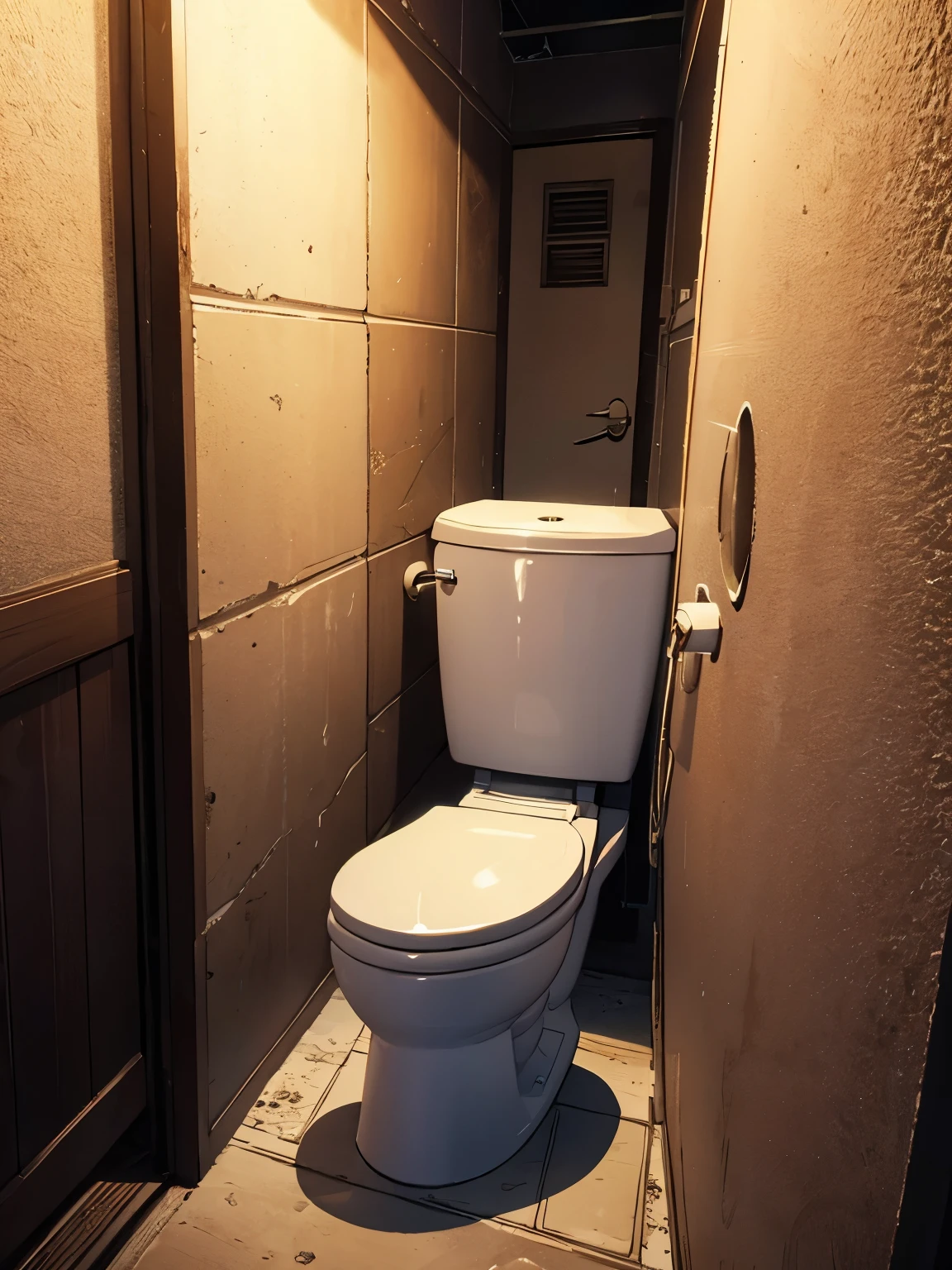 GLORY HOLE、A dark and suspicious toilet at night、Holes in the wall