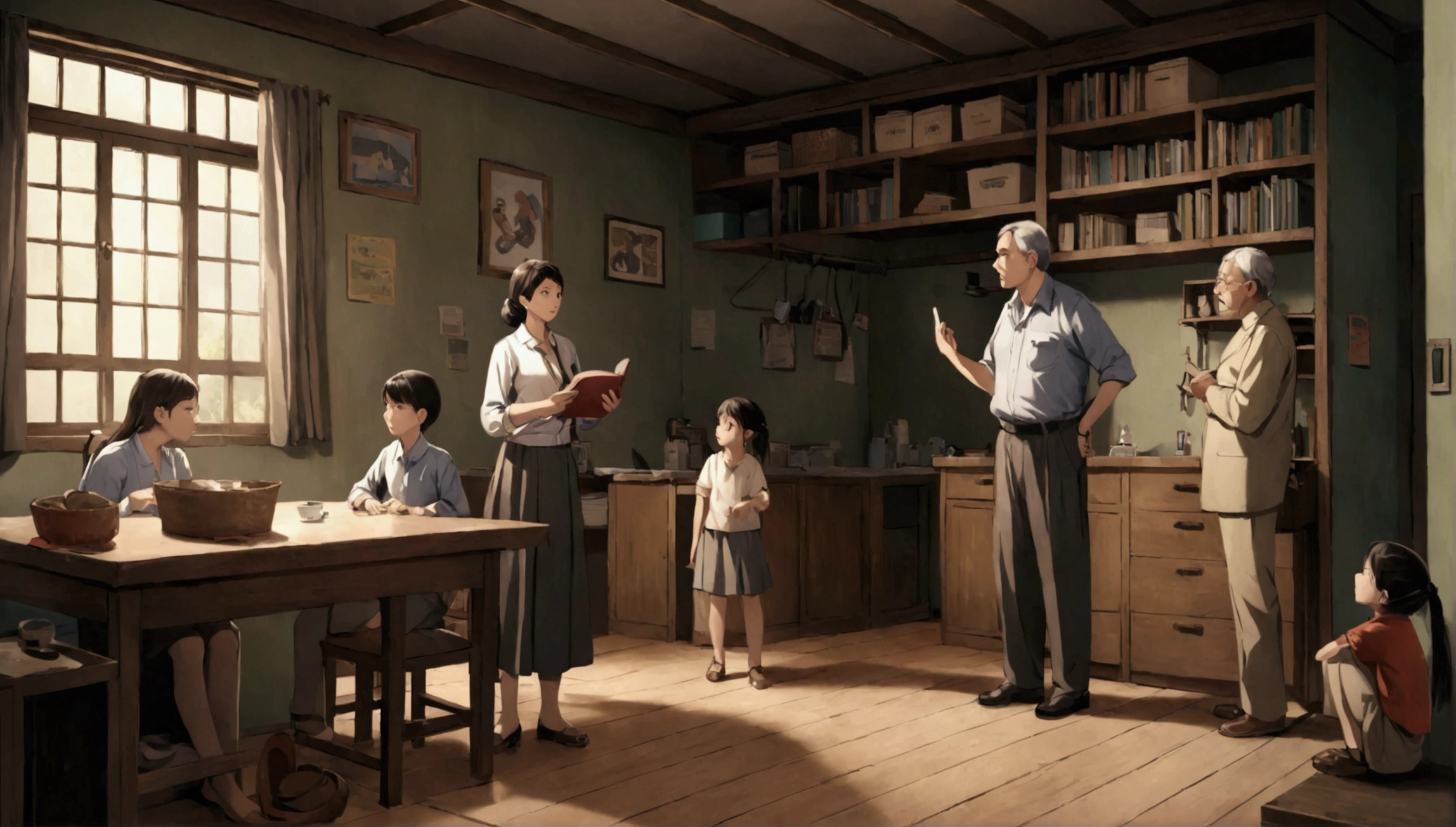 A scene where the receives information from the parents to raise awareness of risks