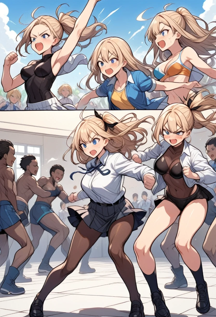 ((( uma mulher em um ringue de boxe, in floor, pose de boxe, dynamic movement, 1 , crowd of people looking))), olhos lindos, garota linda, pele com alto detalhe, Olhos de alto detalhe, cabelo com muitos detalhes, high resolution, ultra detalhado, afiar imagem, altamente detalhado, Obra de arte, melhor qualidade, Fotorrealista,
1 garota, cabelo curto, Bracelete, roupa de luta livre, gola alta, marca facial:1.2, pulseira, botas de joelho, estrela dourada no peito