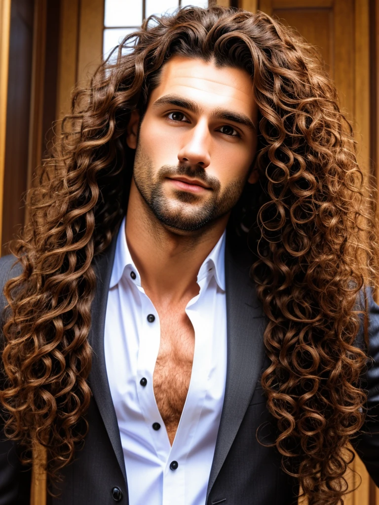detailed man with long curly hair, duke&#39;s clothing, ornate and elaborate clothing, detailed facial features, high-quality portrait, cinematic lighting, oil painting, Masterpiece artwork, (best qualityer, 4K, 8k, high resolution, Masterpiece artwork: 1.2), ultra detali, (realisitic, fotorrealisitic, foto-realisitic: 1.37)"
