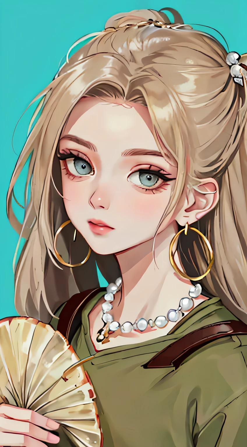 masterpiece:1.6, Best quality:1.4, real picture:1.2, complex parts:1.2, close-up portrait of a lady, One, (bags under the eyes:1.6),
Appearance: mother:1.25, slim:1.3, green eyes, , flat chest, keen eyes,
cloth: (light brown trousers, black sweatshirt),
accessories: simple hoop earrings, shell necklace,
hair: (длинные светлые hair), грязные hair,
draw up: natural, glowing skin,
(simple background, themed background:1.3), (extreme close-up:1.2),