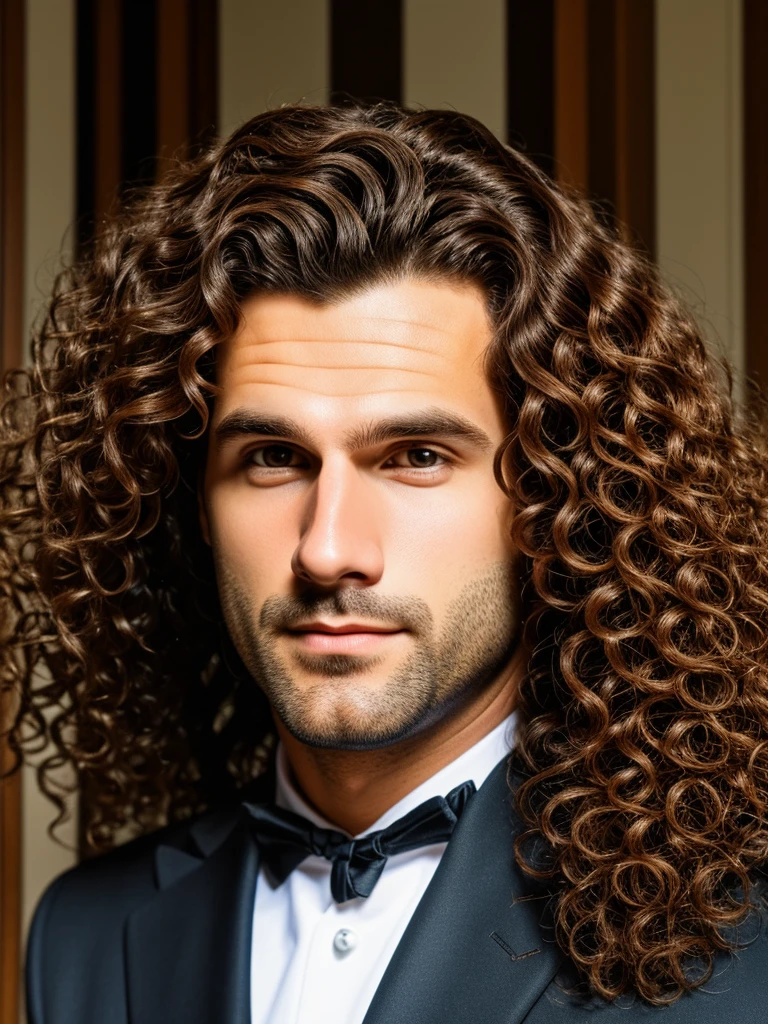 detailed man with long curly hair, duke&#39;s clothing, ornate and elaborate clothing, high-quality portrait, cinematic lighting, oil painting, Masterpiece artwork, (best qualityer, 4K, 8k, high resolution, Masterpiece artwork: 1.2), ultra detali, (realisitic, fotorrealisitic, foto-realisitic: 1.37)"