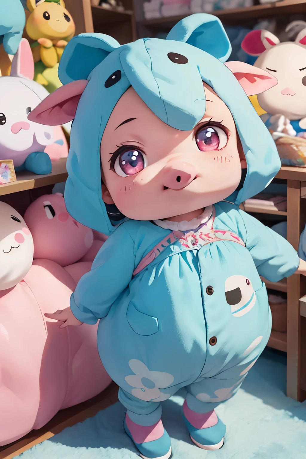 gawr gura . 1girl . animal hood . bangs . blue eyes . blue hair . blunt bangs . blush . clothes lift . collarbone . double v . fins . fish tail . grey hair . grin . hair ornament . heart . heart-shaped pupils . hood . lifted by self . long hair . long sleeves . looking at viewer . multicoloured hair . navel . no pants . . juice . shark girl . shark hair ornament . shark hood . shark tail . sharp teeth . smile . solo . streaked hair . symbol-shaped pupils . tail . teeth . two side up . uncensored . virtual youtuber . wide sleeves
