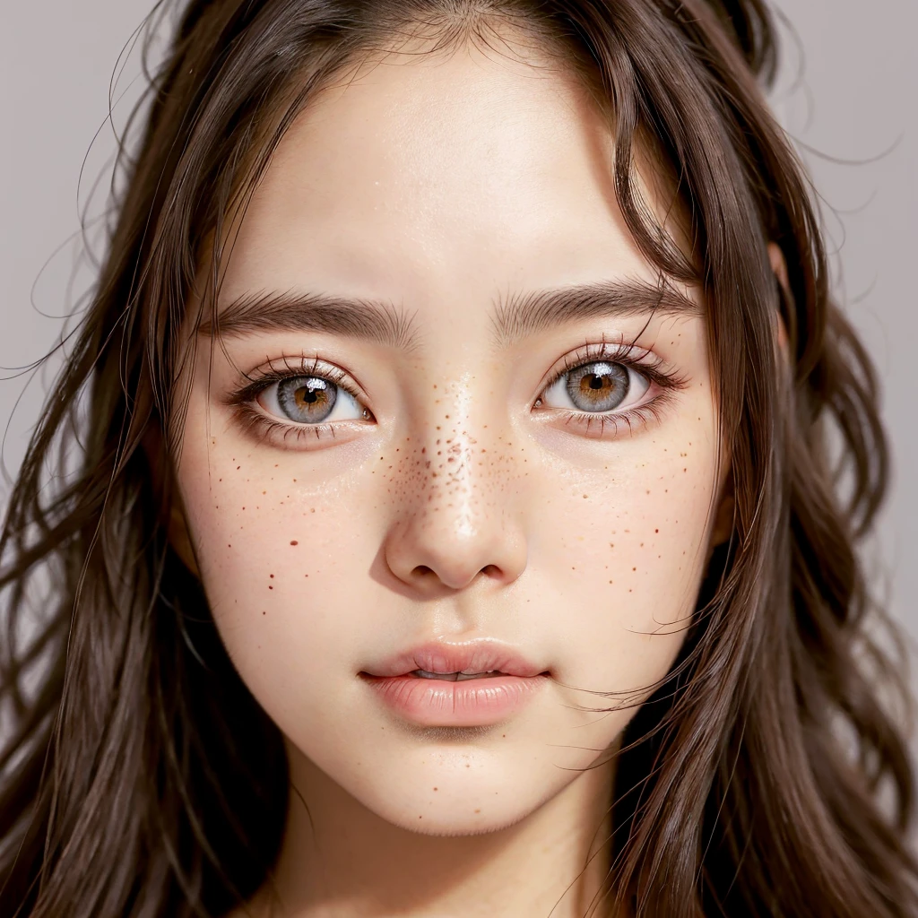 beautiful woman with pimples on her face