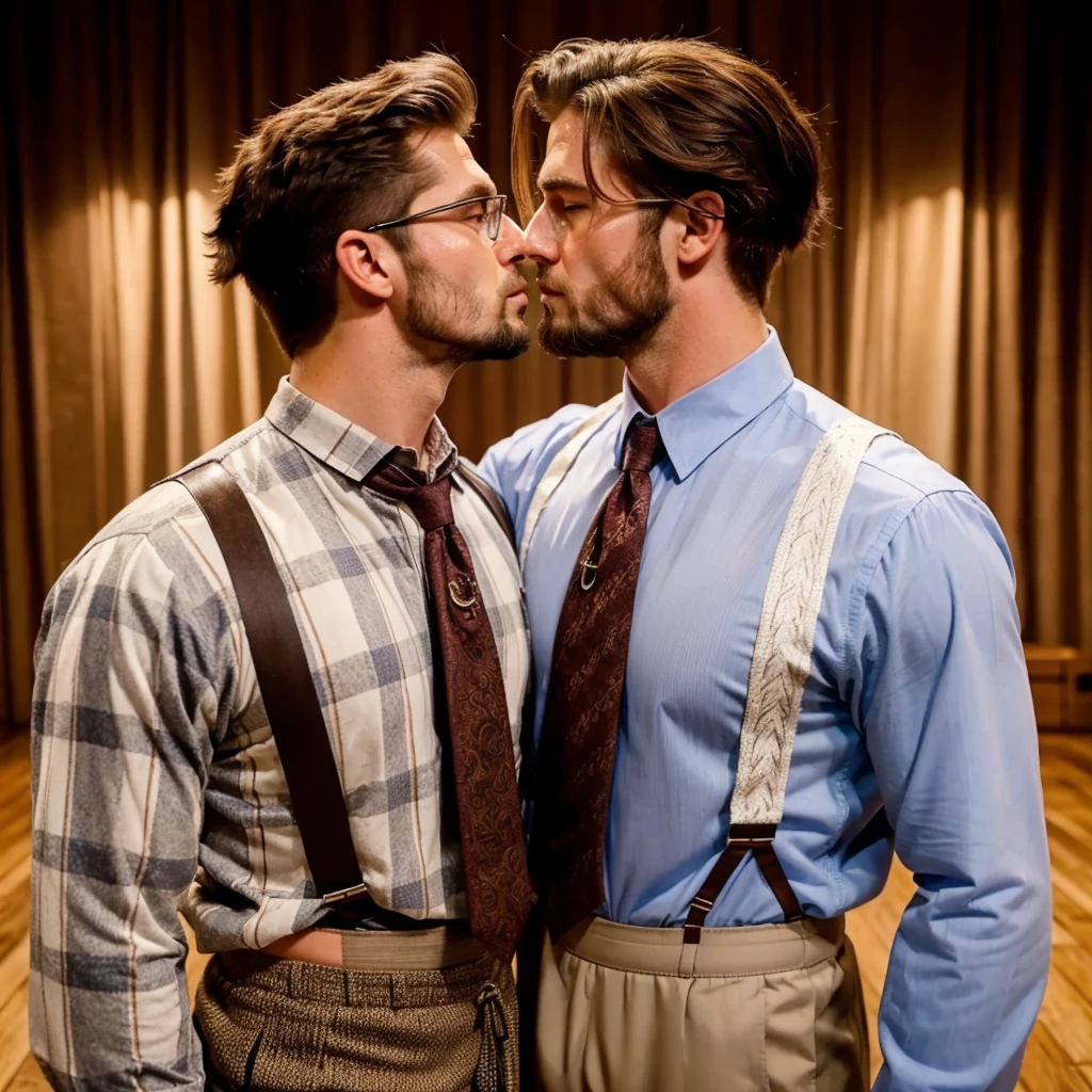 Two Dudes in suits as they transform into extremely hairy furry sweaty Warrior Viking. Himbo Enormous Boobies Pecs. Enormous Long Cock Bulging in His short shorts