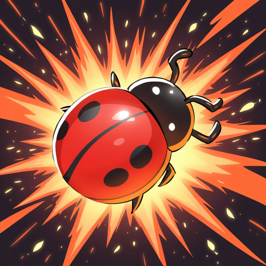 entertaining fire in ladybug art style