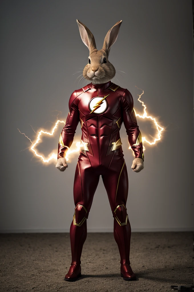 A rabbit that has the powers and Flash suit adapted to his rabbit body