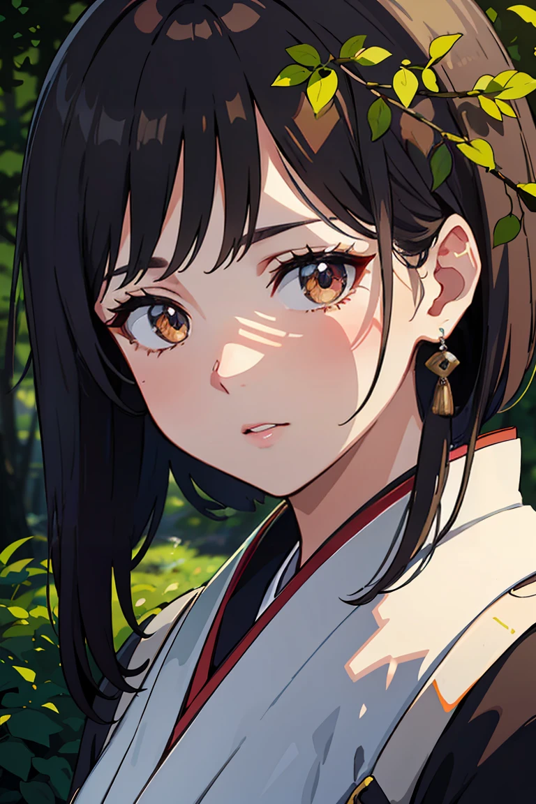 masterpiece, best quality, highly detailed background, perfect lighting, best quality, (extremely detailed face), volumetric lighting, intricate details, shadow, tonemapping, sharp focus, hyper detailed, trending on Artstation. Traditional Japanese mansion in the forest ((Background))