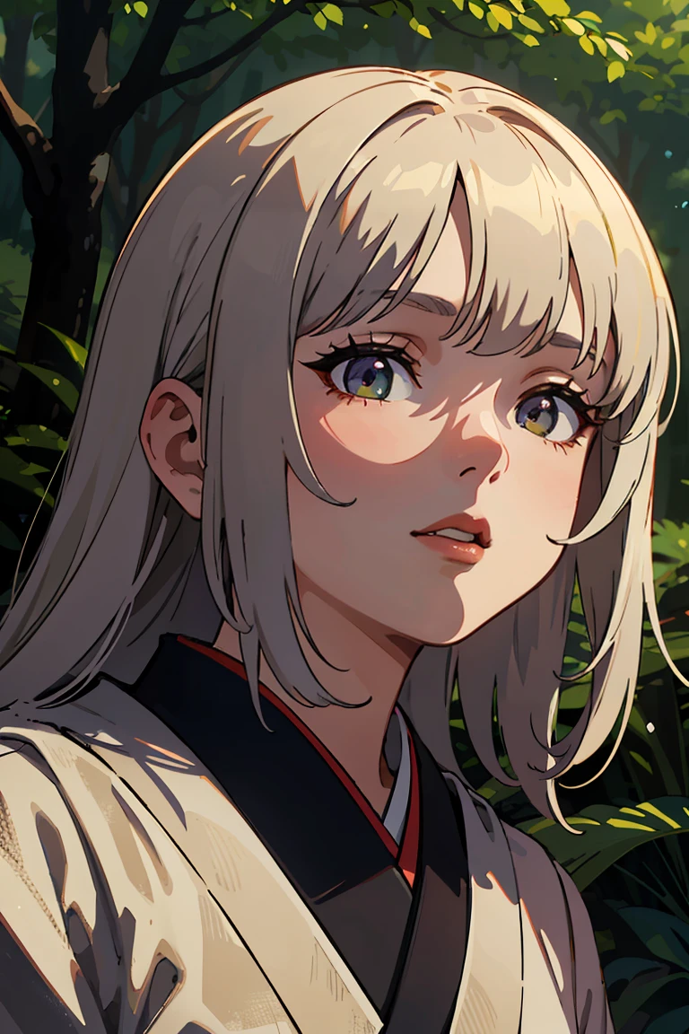 masterpiece, best quality, highly detailed background, perfect lighting, best quality, (extremely detailed face), volumetric lighting, intricate details, shadow, tonemapping, sharp focus, hyper detailed, trending on Artstation. Traditional Japanese mansion in the forest ((Background))