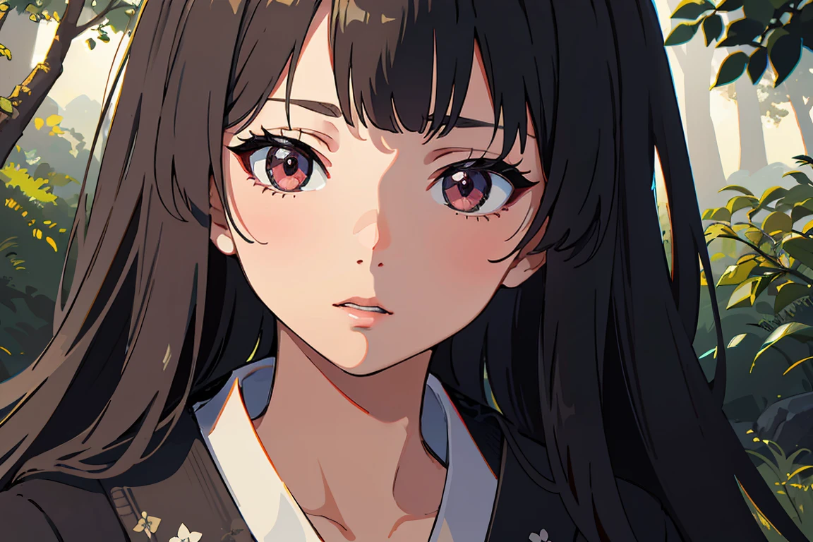 masterpiece, best quality, highly detailed background, perfect lighting, best quality, (extremely detailed face), volumetric lighting, intricate details, shadow, tonemapping, sharp focus, hyper detailed, trending on Artstation. Traditional Japanese mansion in the forest ((Background))