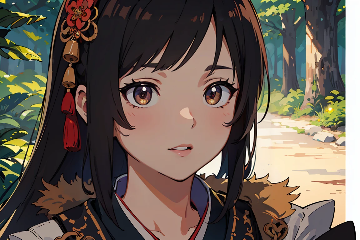 masterpiece, best quality, highly detailed background, perfect lighting, best quality, (extremely detailed face), volumetric lighting, intricate details, shadow, tonemapping, sharp focus, hyper detailed, trending on Artstation. Traditional Japanese mansion in the forest ((Background))