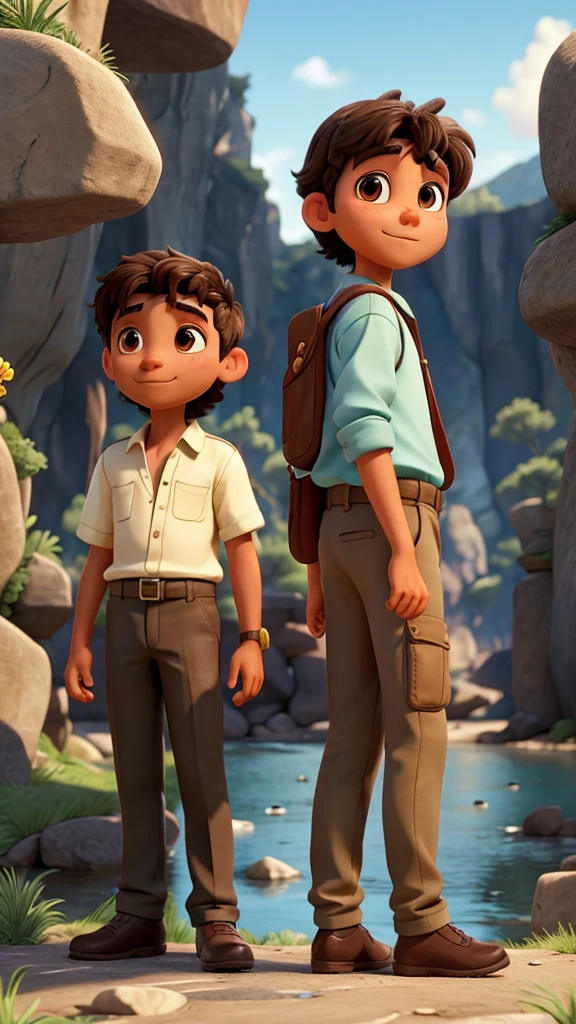 Miguel and Lucas find a beautiful and shiny stone