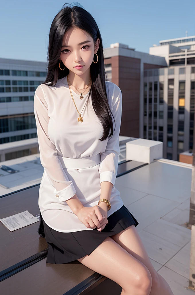 ((top-quality、8K、masterpiece:1.3))、((1womanl))、((A Japanese Lady))、((A MILF))、((45 yers old))、((slim figure))、((Female Ophthalmologist))、((Detailed eye examination room))、((Office Desk))、((Detailed office chair))、((Sitting on an office chair))、((beautifully detailed hair))、((Float NovaFrogStyle))、((Black hair Long hair))、((Extraordinary beauty))、((Beautiful and ultra-detailed face))、((Smiling kindly))、((Detailed lab coat))、((Beautiful and detailed scruff))、((Detailed necklace))、((Beautiful and detailed hands))、((Detailed long skirt))、(( Pulling up a skirt))、((Beautiful and detailed thighs))、((Luxurious and detailed white panties))、((Detailed beautiful legs))、((Beautiful and detailed ankles))、((Detailed anklet))