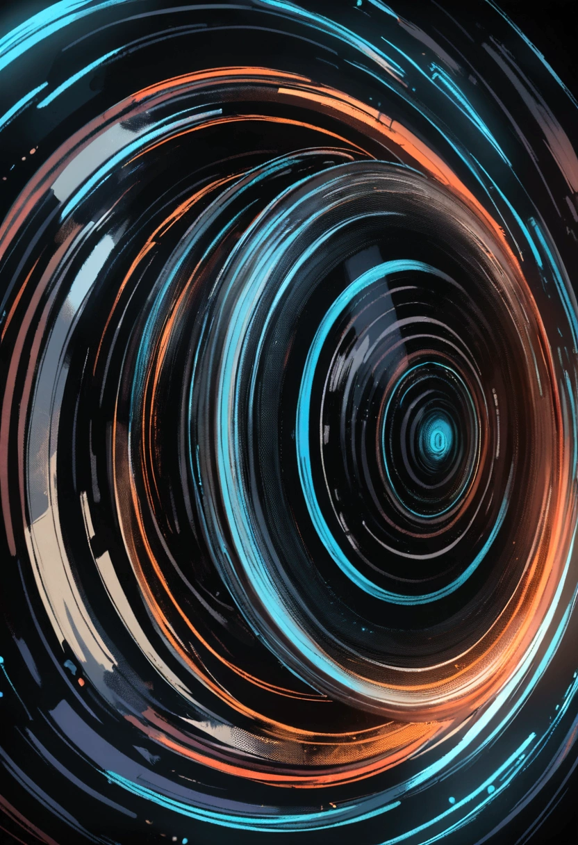 two vinyl records connecting through electromagnetic waves