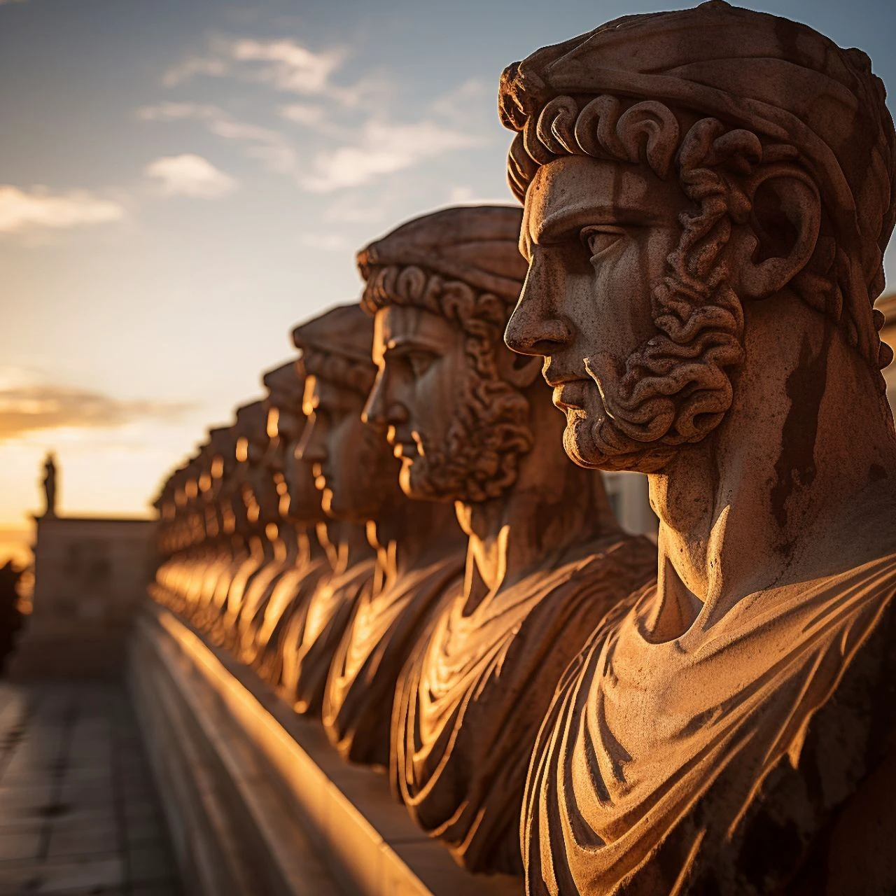 Martial industrial album cover of a neoclassic heroic scene