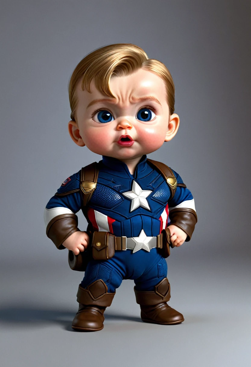 Baby  capitan america, heavy funny, 3D