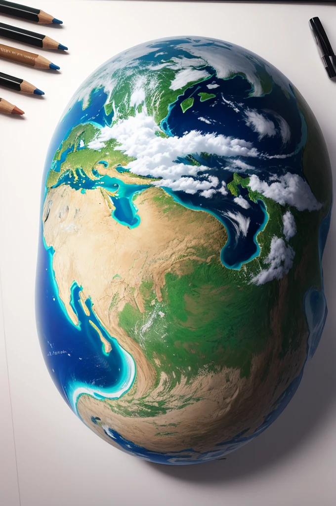 Drawing image creation of the world 1 day