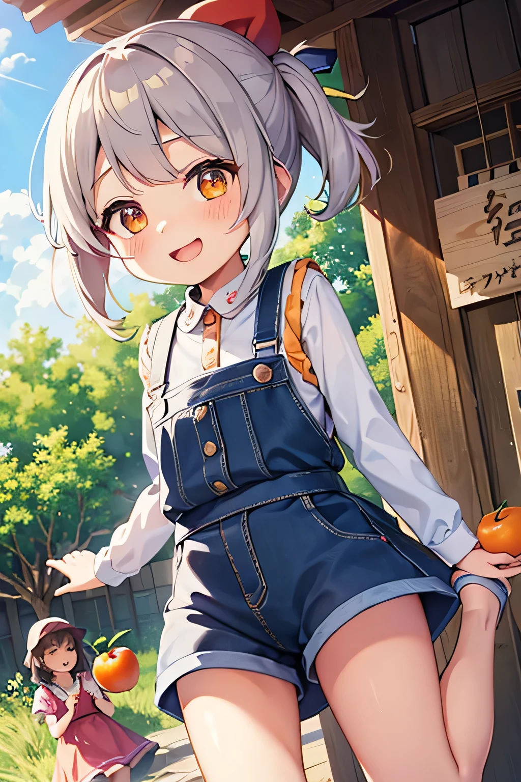 Highest quality、High resolution、Detailed Background、(Beautiful face in every detail:1.4)、Anatomically correct、(Normal number of fingers:1.2)、(Detailed facial expressions)、Teenage beauty、Highly detailed face、Light color hair、Braided Ponytail、Braided bob cut、cute hairstyle、cute gesture、Fun atmosphere、A big smile、smile、Refreshing atmosphere、apple、mandarin orange、peach、

(Girls enjoying fruit picking:1.5)、

On top of a hill with a blue sky、wood々The sunlight shines through、I found some ripe red fruit.、
Holding hands with friends、Climbing from a high branch、Picking sweet-smelling grapes、
A fun time filled with smileemories that remain in my heart、
Now, what color fruit will be next?、Can you find it?、Let&#39;s all gather together and eat、
Summer memories: Fruit picking、Running around under the blue sky、apple、mandarin orange、Collected peaches、
I had a great time、A memorable summer day、

A cute T-shirt with fruit prints and colorful colors.、
A flared dress made of lightweight material、Comfortable denim or cotton shorts、
Flared skirts, culottes, etc.、Comfortable flat or sports sandals、Lightweight and breathable sneakers、Caps and hats that are easy to crush、
The color is red, reminiscent of fruit.、yellow、orange、Green etc. gives a lovely impression、cute