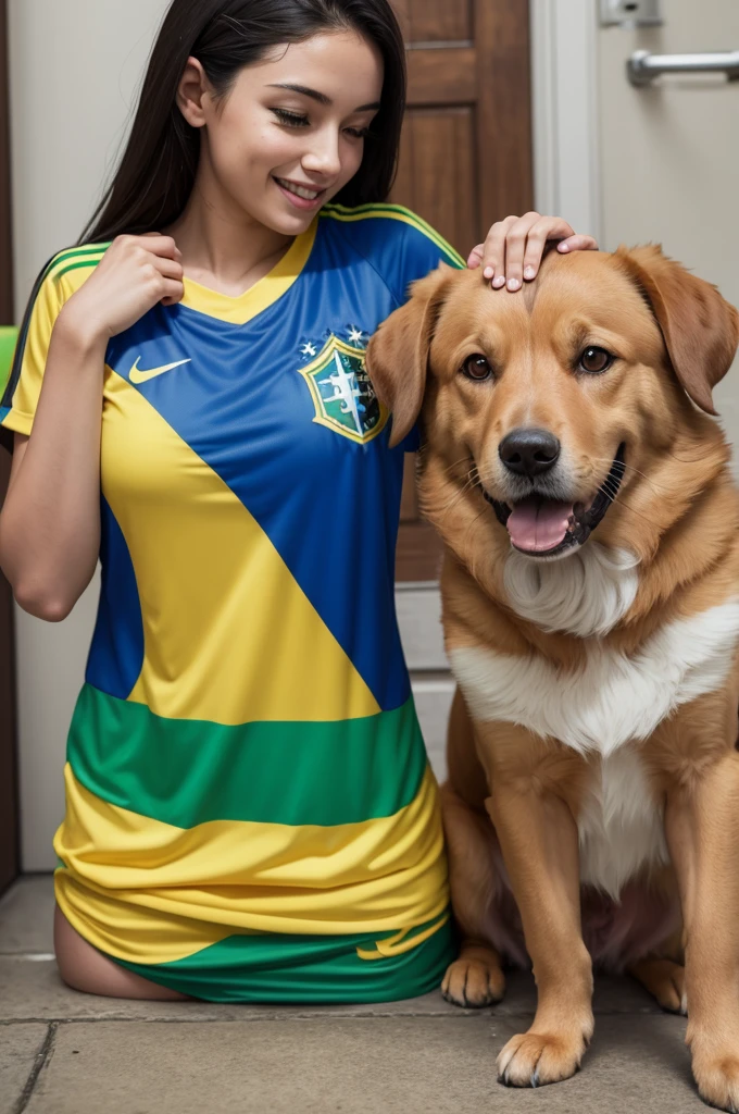 Dog with Brazil shirt