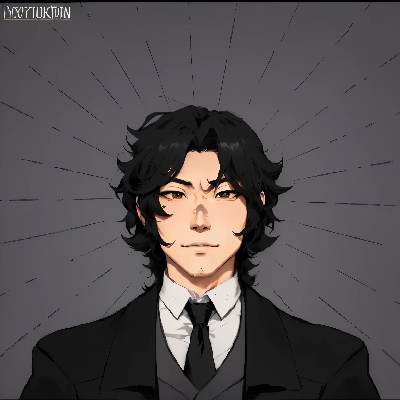 anime guy with black hair and suit and tie, handsome guy in demon slayer art, inspired by Okumura Masanobu, he is wearing a suit, demon slayer rui fanart, kentaro miura manga art style, inspired by Okumura Togyu, in anime style, in his suit, kentaro miura art style
