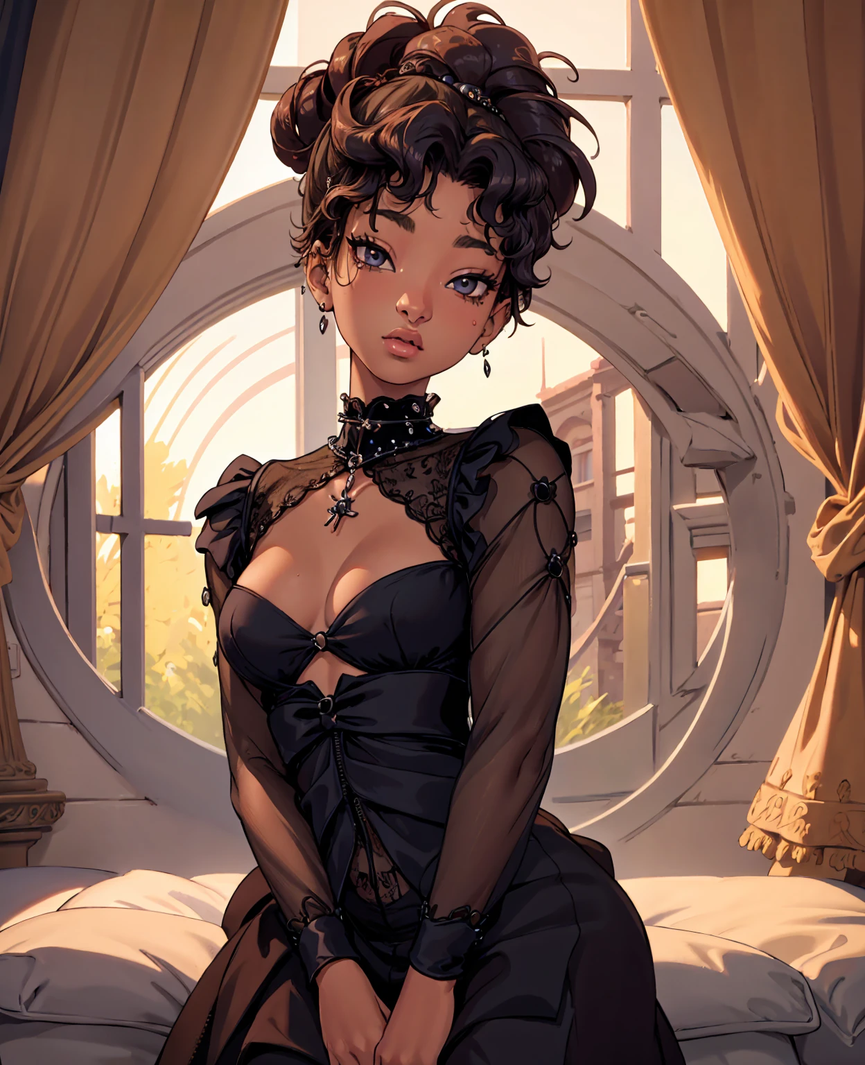 a beautiful young woman, maid servant, willow smith, detailed portrait, delicate facial features, long eyelashes, big eyes, elegant hair, intricate dress, soft skin, warm lighting, rich color palette, cinematic composition, photorealistic quality, masterpiece, hyper detailed, 8k, best quality, photorealistic, digital art