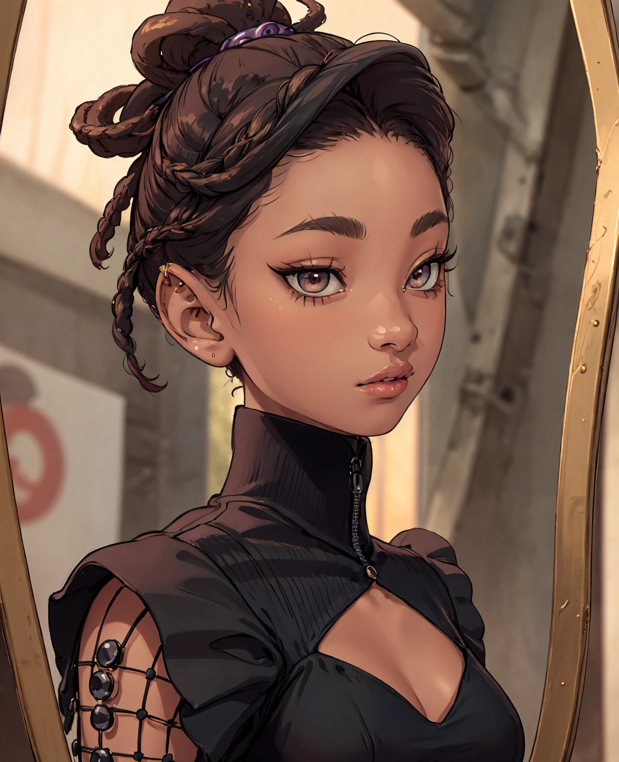 a beautiful young woman, maid servant, willow smith, detailed portrait, delicate facial features, long eyelashes, big eyes, elegant hair, intricate dress, soft skin, warm lighting, rich color palette, cinematic composition, photorealistic quality, masterpiece, hyper detailed, 8k, best quality, photorealistic, digital art