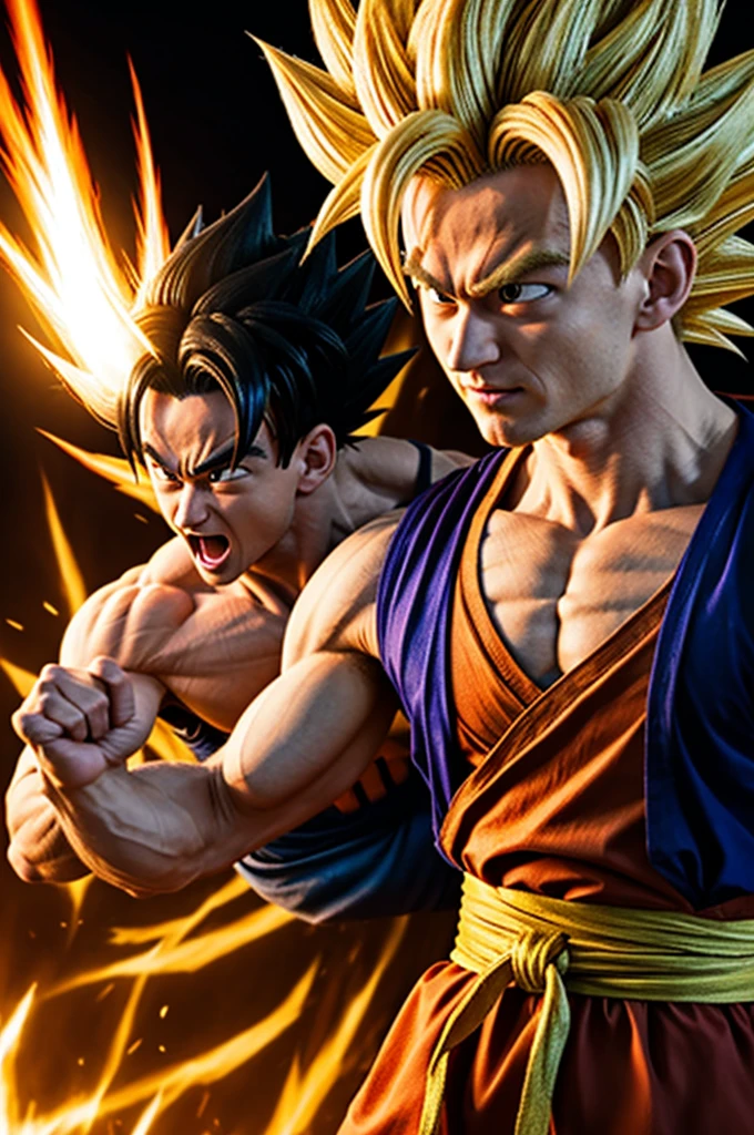 The guy from 8 kisses passionately with Gohan super sayajin phase 2 of Dragon Ball z