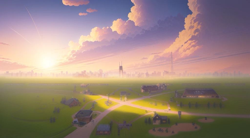 With a plane flying overhead、gardenを散歩している人がたくさんいます, gardenと公共スペース, countryside city scene, 背景にgarden, シンプルなAn illustration, 平面An illustration, garden, An illustration, higher 詳細なAn illustration, 詳細な2DAn illustration, 詳細なAn illustration, gardenの背景, Residential Street, On a sunny day, グラフィックAn illustrationレーション, An illustration of, Cityscape