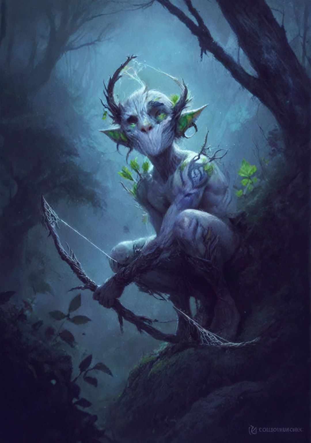 Goblion, spirit of the forest, spirit of the forest habita, alma da floresta, forest goblin, god of the forest, forest goddess, portrait of a dríade, dríade in the forest, black fairy, horned god, forest fairy, queen of the forest