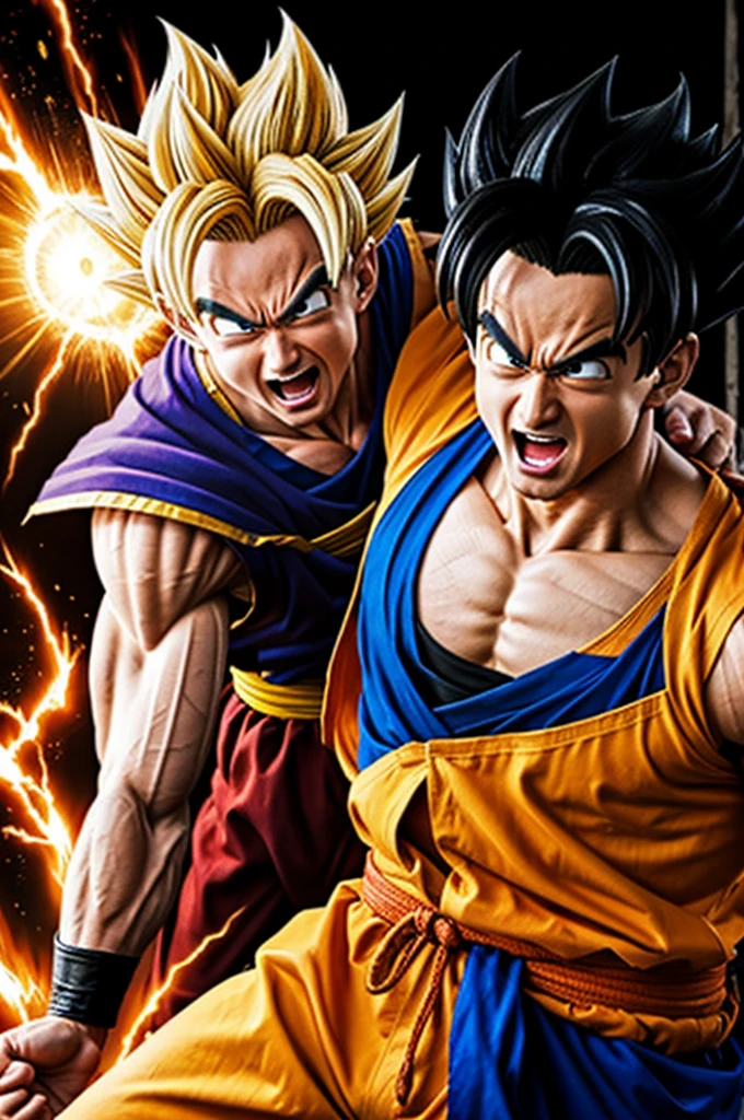 The guy from 8 kisses passionately with Gohan super sayajin phase 2 of Dragon Ball z