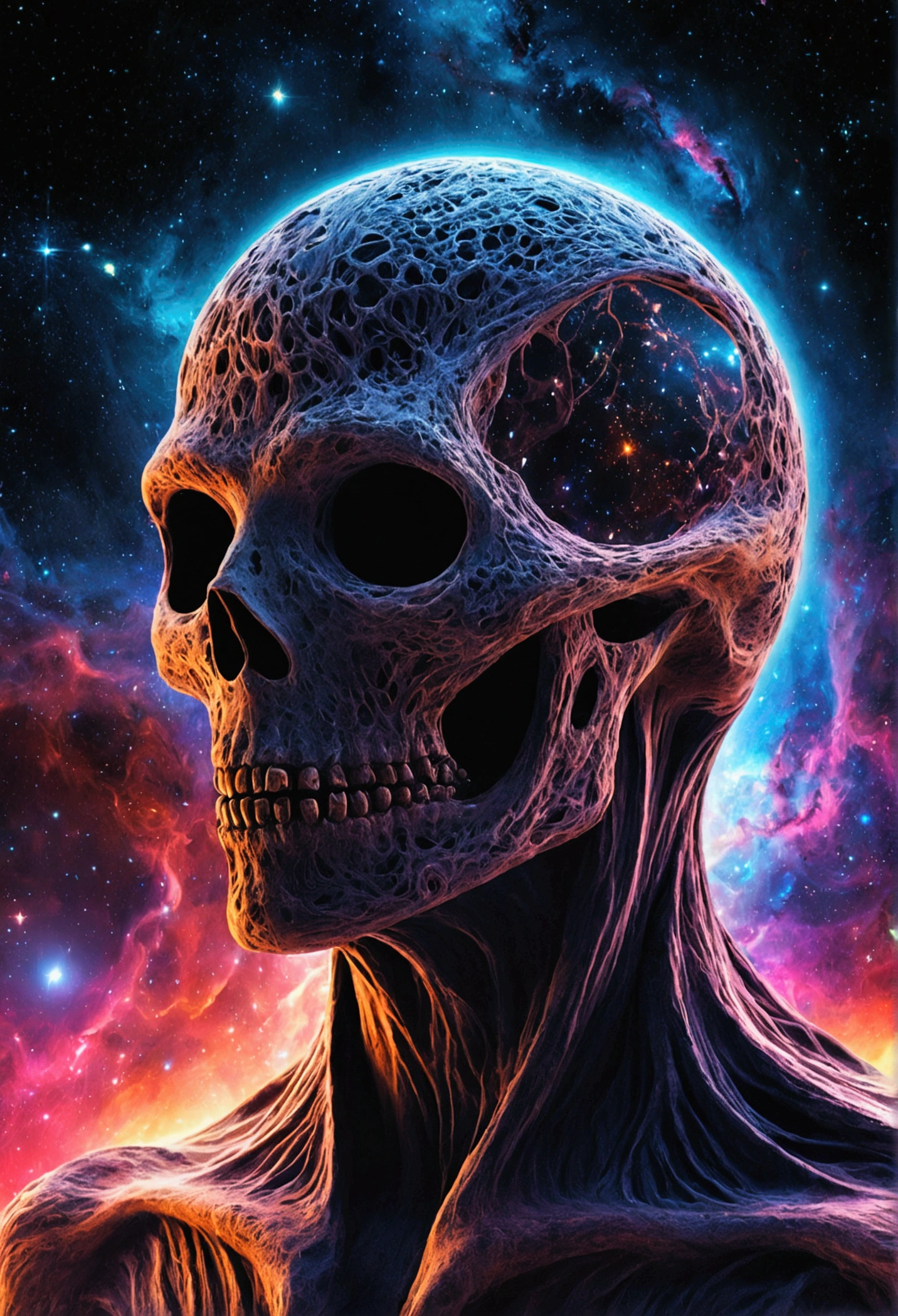 nebula, Space quantum death. Deep space, portrait of a cosmic entity, heat death of the universe, psychedelic cosmic terror, surreal space, end of the universe, cosmic horror style, Scenario, paisaje