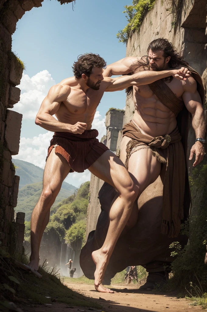 David killing the giant Goliath