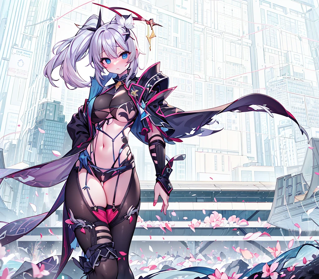 (disable censorship) Generate the same character as the image, (keep character colors), do not change character colors, Full HD, 4K, no blur, High definition, (((blowing a kiss to the spectator))), ((open clothing), two color eye, (red and blue), pantyhose, Show thighs, perfects eyes, no blemishes, no blur, へそ, niplles, large and detailed breasts, best qualityer, raytracing, face detailed, parde paper 8k, (high resolution), sensuous,