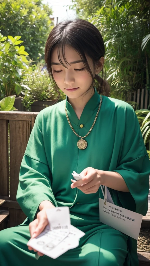 --- Title: The fortune teller's words - A lonely man in green clothes --- A lonely man in green clothes came to see the fortune teller.。He asks the fortune teller。
「why、Will loneliness always accompany me??」
The fortune teller quietly closed his eyes、Answer by flipping over the cards one by one。
「Green symbolizes healing and growth。but、The loneliness in your heart、The card indicates that it is because past wounds have not healed.。」
The man looked surprised for a moment,、I nod deeply.。
「So、How can I get rid of this loneliness??」
The fortune teller smiled.、Show the last card。It was a beautiful garden card.。
「Love yourself、What to care for。Green clothes are for you、It means renewal and a new start。face yourself、It's important to have the courage to embark on a new path。」
The man felt hope、I expressed my gratitude to the fortune teller.。and、With the determination to take a new step、I left that place behind。
---
