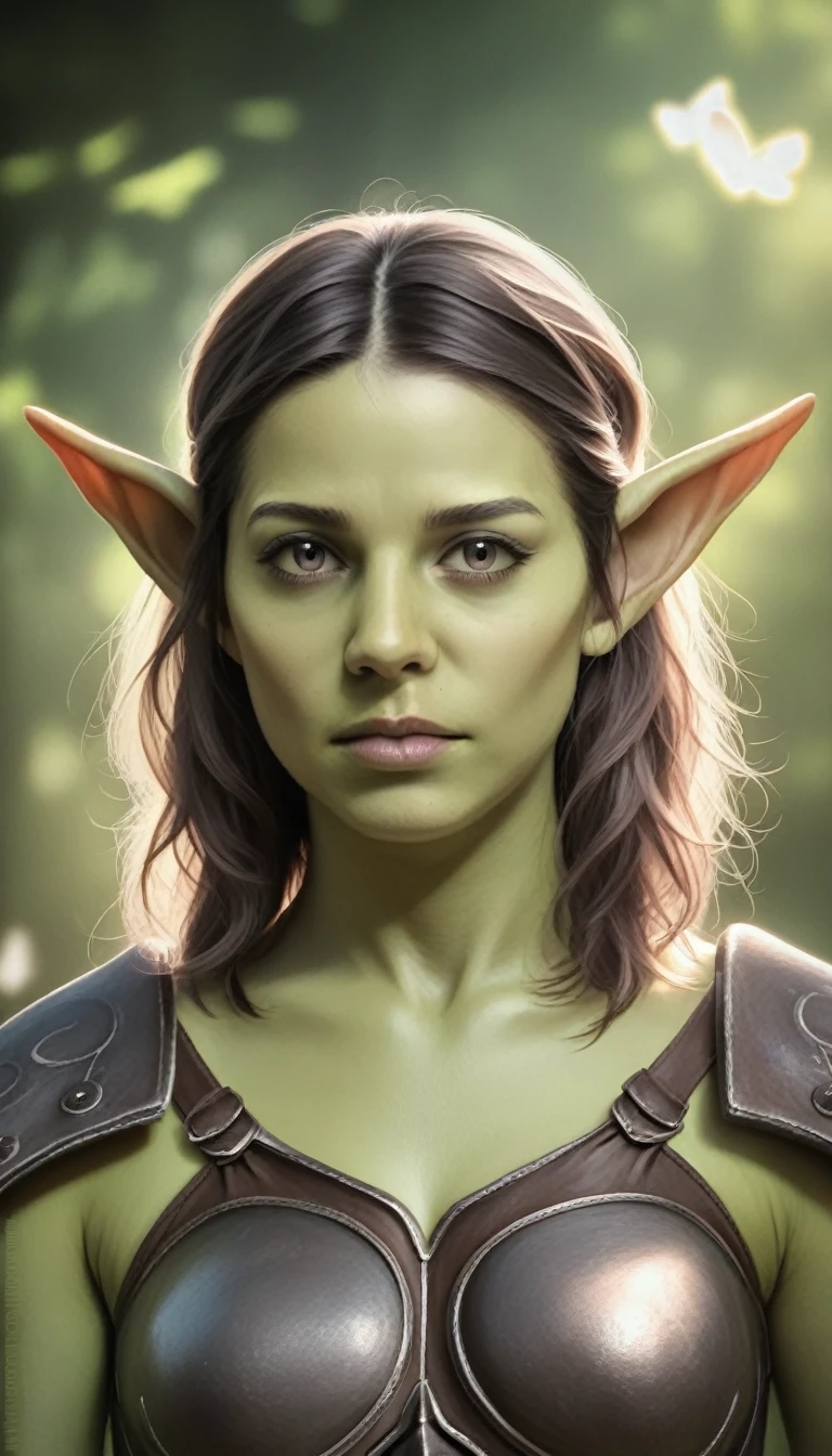 a goblin ranger in a lush forest, detailed fantasy character, highly detailed face and eyes, goblin with pointed ears, detailed leather armor, holding a bow and arrow, dramatic lighting, warm colors, detailed background foliage, (best quality,4k,8k,highres,masterpiece:1.2),ultra-detailed,(realistic,photorealistic,photo-realistic:1.37),fantasy art,digital painting,cinematic lighting,dramatic colors
