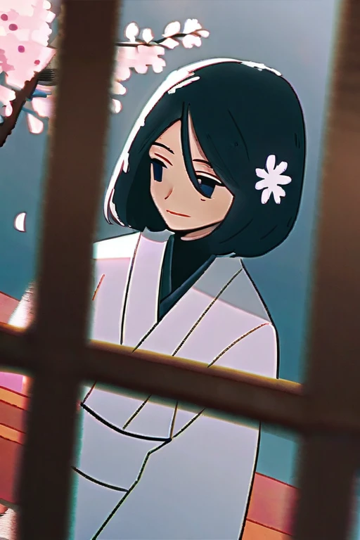 ((Лучшее качество)), ((шедевр)), (подробный), Gan Yu in a kimono under a sakura tree