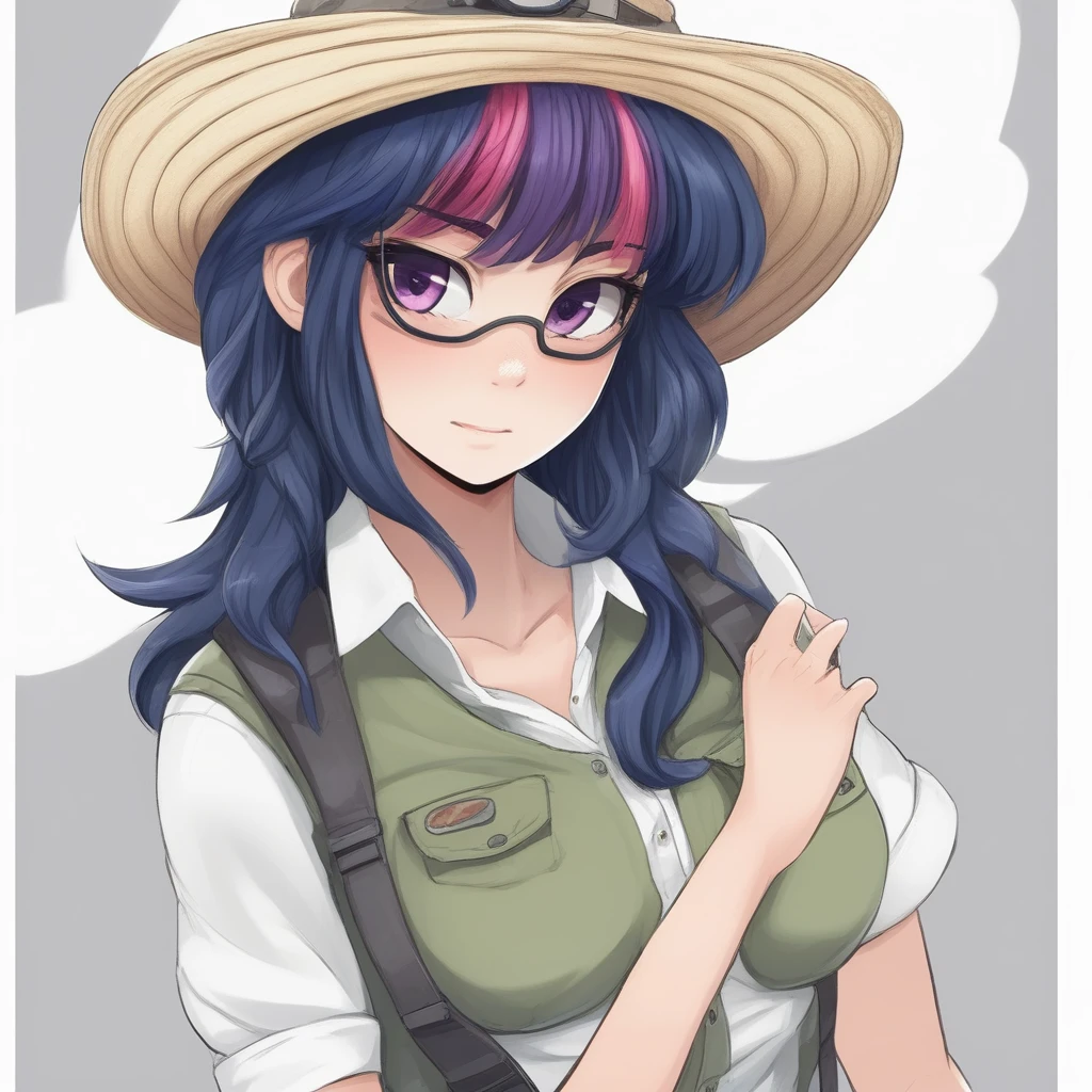 female fisherman character.  facial features, hair and eyes.  Detail your practical and comfortable clothing choices, including your white t-shirt, olive green cargo pants, navy blue vest, and rubber boots.  anime style, 2D, 2D anime.  looking to the right,  ~*~aesthetic~*~, *~cinematic~*~ (masterpiece, top quality, best quality, official art, beautiful and aesthetic:1.2), (1girl), extremely detailed,(fractal art:1.1),(colorful:1.1) highest detailed,(zentangle:1.2) 2D, waifu